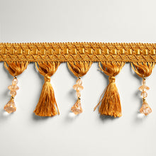 Cargar imagen en el visor de la galería, Adorno (galloon) diseño borlas y piedras