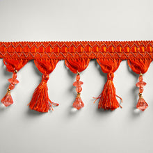 Cargar imagen en el visor de la galería, Adorno (galloon) diseño borlas y piedras