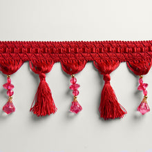 Cargar imagen en el visor de la galería, Adorno (galloon) diseño borlas y piedras